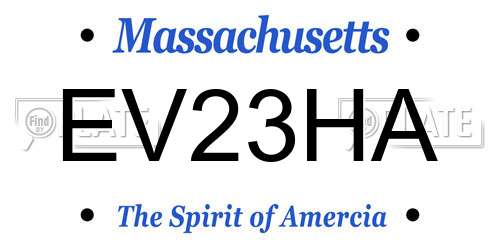 EV23HA Massachusetts License Plate