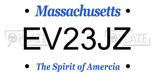 EV23JZ Massachusetts License Plate