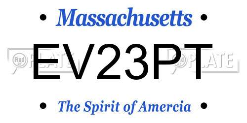 EV23PT Massachusetts License Plate