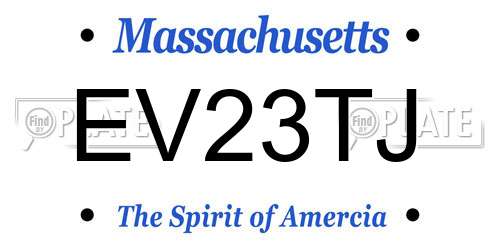 EV23TJ Massachusetts License Plate