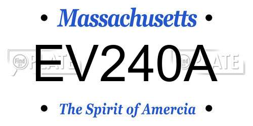 EV240A Massachusetts License Plate