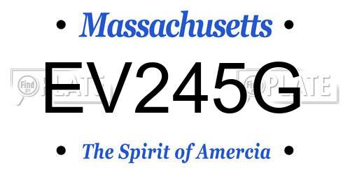 EV245G Massachusetts License Plate