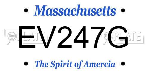 EV247G Massachusetts License Plate