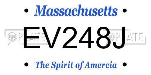 EV248J Massachusetts License Plate