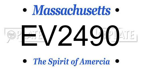 EV2490 Massachusetts License Plate