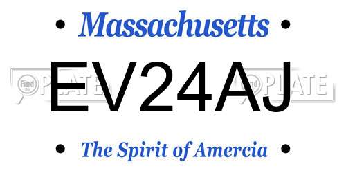 EV24AJ Massachusetts License Plate