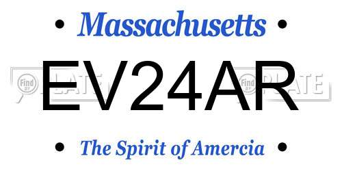 EV24AR Massachusetts License Plate