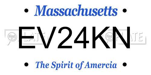EV24KN Massachusetts License Plate