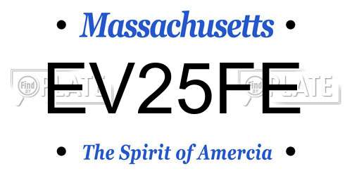 EV25FE Massachusetts License Plate