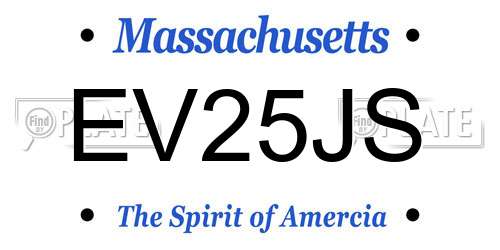 EV25JS Massachusetts License Plate