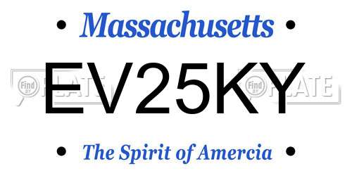 EV25KY Massachusetts License Plate