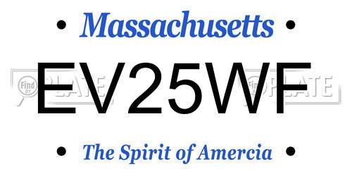 EV25WF Massachusetts License Plate