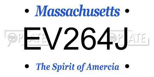 EV264J Massachusetts License Plate