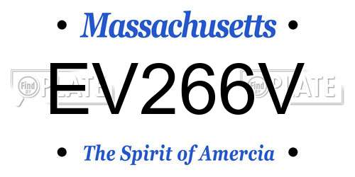 EV266V Massachusetts License Plate