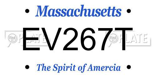 EV267T Massachusetts License Plate
