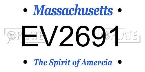 EV2691 Massachusetts License Plate