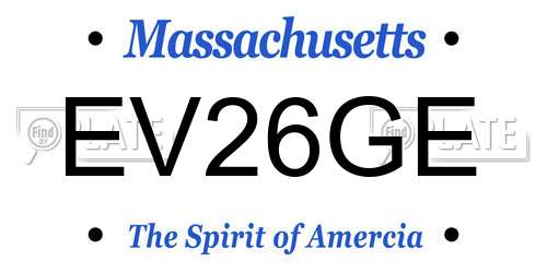 EV26GE Massachusetts License Plate