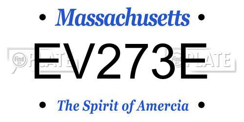 EV273E Massachusetts License Plate