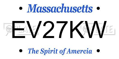 EV27KW Massachusetts License Plate