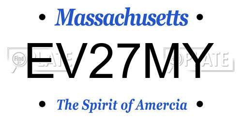 EV27MY Massachusetts License Plate