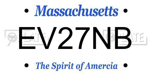 EV27NB Massachusetts License Plate
