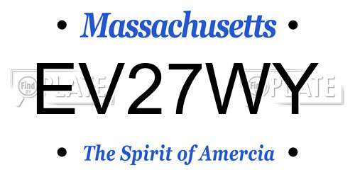 EV27WY Massachusetts License Plate
