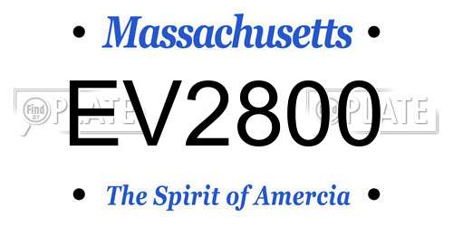 EV2800 Massachusetts License Plate