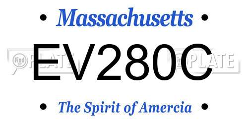EV280C Massachusetts License Plate