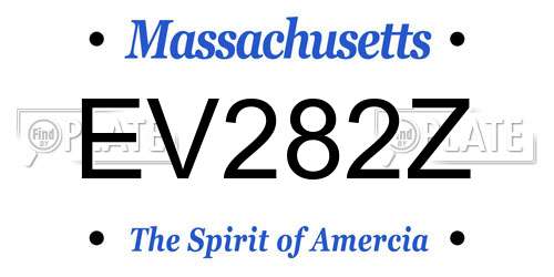 EV282Z Massachusetts License Plate