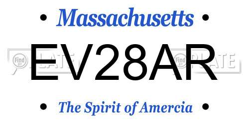 EV28AR Massachusetts License Plate