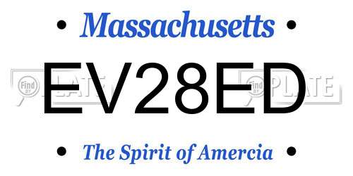 EV28ED Massachusetts License Plate