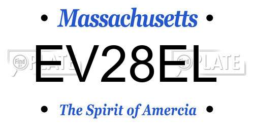 EV28EL Massachusetts License Plate