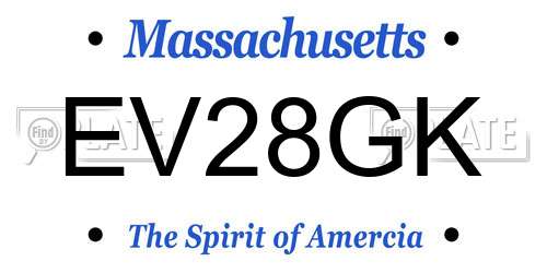 EV28GK Massachusetts License Plate