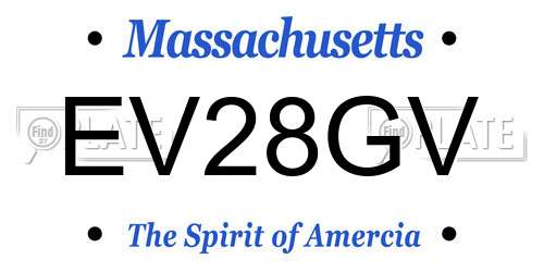 EV28GV Massachusetts License Plate