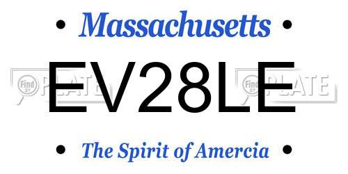 EV28LE Massachusetts License Plate
