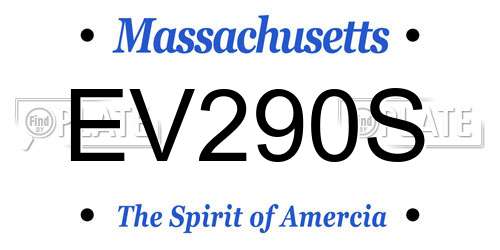 EV290S Massachusetts License Plate
