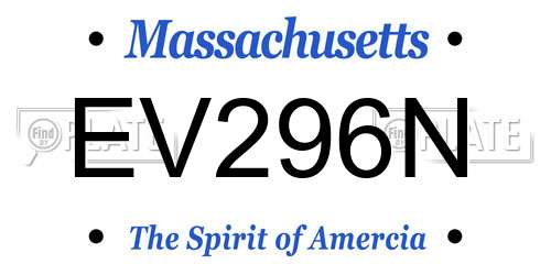 EV296N Massachusetts License Plate