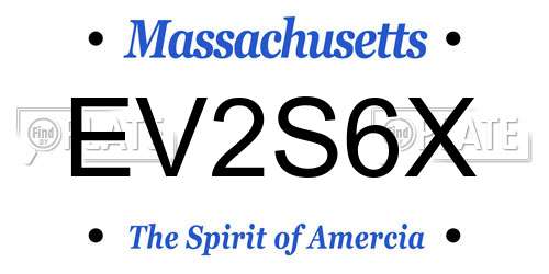 EV2S6X Massachusetts License Plate