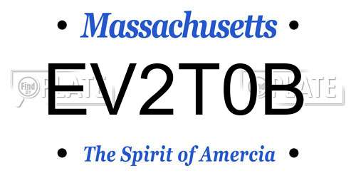EV2T0B Massachusetts License Plate