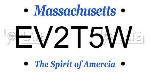 EV2T5W Massachusetts License Plate