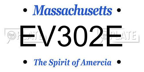 EV302E Massachusetts License Plate