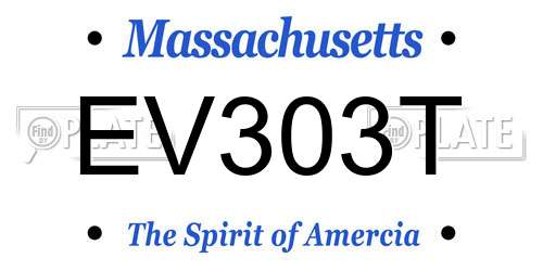 EV303T Massachusetts License Plate