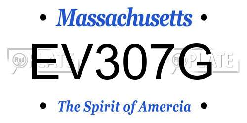 EV307G Massachusetts License Plate