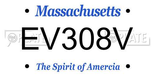 EV308V Massachusetts License Plate