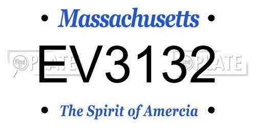 EV3132 Massachusetts License Plate