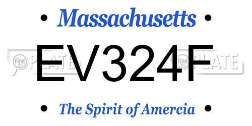 EV324F Massachusetts License Plate