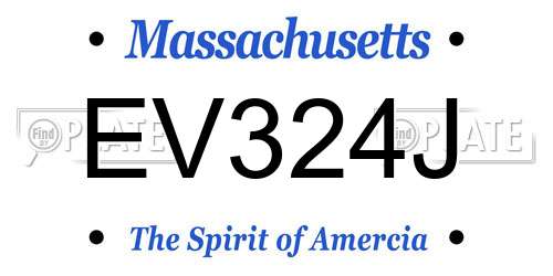 EV324J Massachusetts License Plate