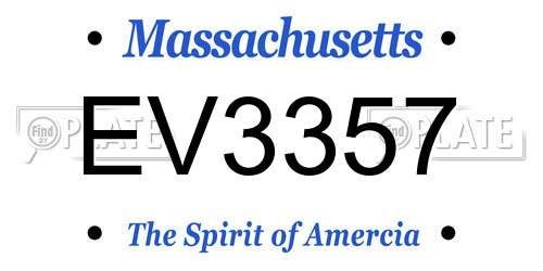 EV3357 Massachusetts License Plate