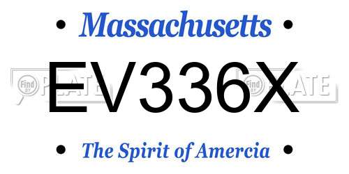 EV336X Massachusetts License Plate