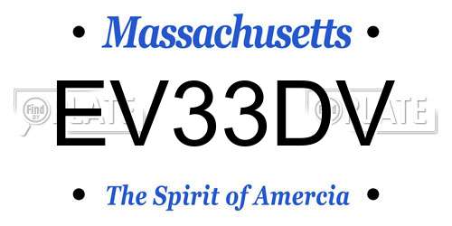 EV33DV Massachusetts License Plate